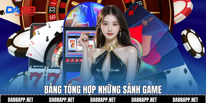 Bảng tổng hợp những sảnh game